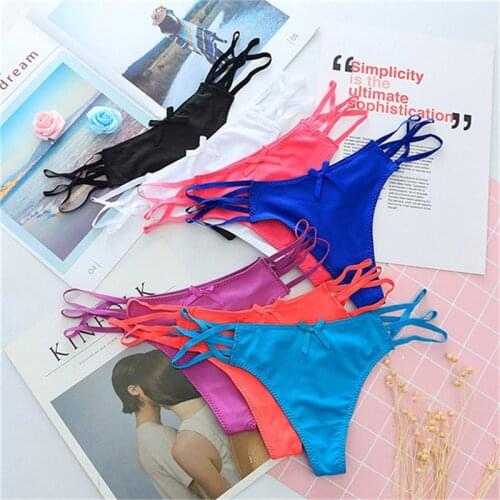 One size sexy underwear women thong 5pcs/lot sexy low waist thongs and g strings ladies seamless underwear panties