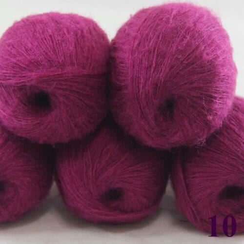 Sale 5 balls x 50g Soft and comfortable MOHAIR Cashmere silk hand Knitting Yarn Magenta 290-10