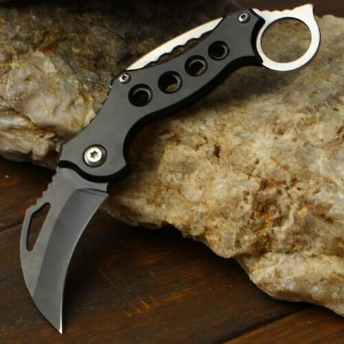 Folding Karambit Knife Min Pocketknife Survival Hunting Tactical Claw Knifes Self Defense EDC Camping Tool CS GO Keychain Knives