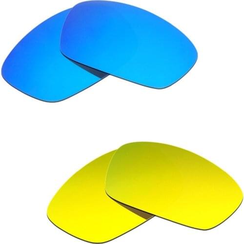 HKUCO Hijinx Sunglasses Polarized Replacement Lenses Blue & 24K Gold 2 Pairs Increase Clarity