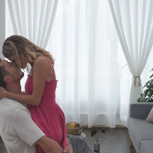 Super Soft Great Hand Feeling White Thicken Tulle Curtains for Living Room Veil for Window Solid Sheer Voile for Bedroom Kitchen