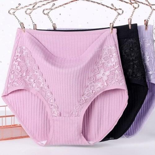 ATOXY Women Panties Pure Cotton Antibacterial High Waist Large Size Fat Womens Shorts Head Sexy Underwear Plus Size 6XXL 4PCS