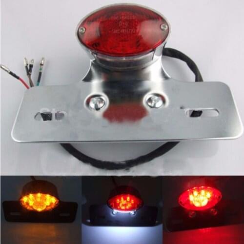 Universal Motorcycle Chrome Rear Brake Stop Tail Light License Plate Light For Harley Dirt Bike Custom Chopper Cruiser Buggy