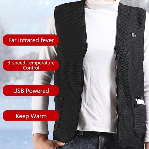 Heating Vest Heated Vest Smart 3 Speed Adjustable Temperature 5 Heating Zones Electric Warmer Waistcoat Warmer Winter Vests