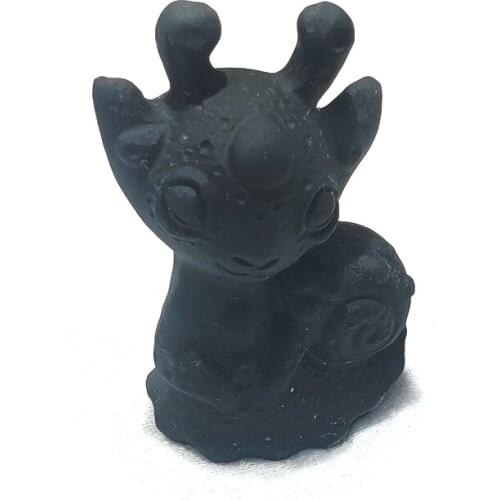 1pcs Natural Obsidian Carving Of Lovely Cartoon Characters Statue Hand-carved Crafts Creative Desk Modern Minimalist Home