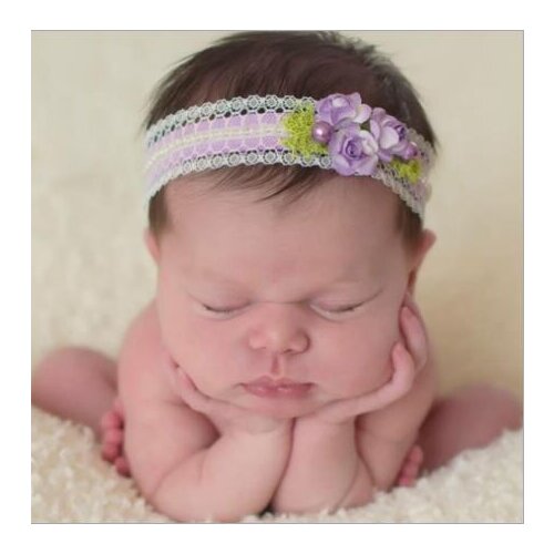 1pcs New Beach Floral Headband Lace Pearl Flower elastic hairbands Headwear kids girls hair accessories