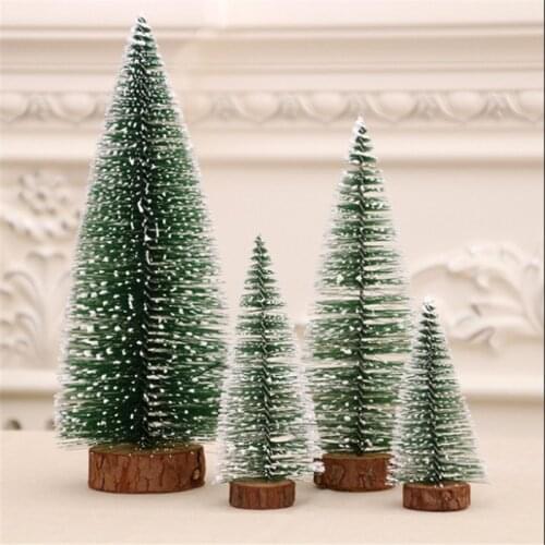 10/20/30cm New Mini Christmas Tree Small Choinka Wooden Snow Pine Needle Tree Table Ornaments Navidad Xmas Decoration for Home
