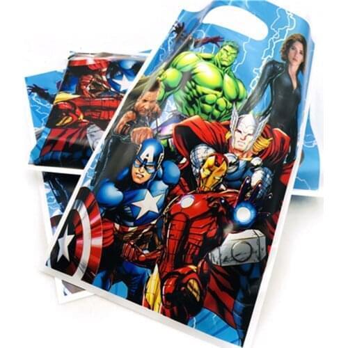 10pcs/bag Avengers Gift Bag Cartoon Theme Party Favors Kids/Girls Happy Birthday Decoration Theme Party Supplies Festival
