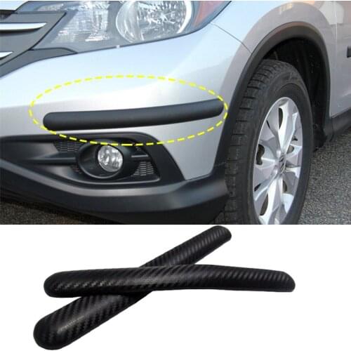 2pcs Universal Car Styling Mouldings Carbon Fiber Look Bumper Corner Guard Protector Car Auto Truck Decoration Strip 31*3.5cm
