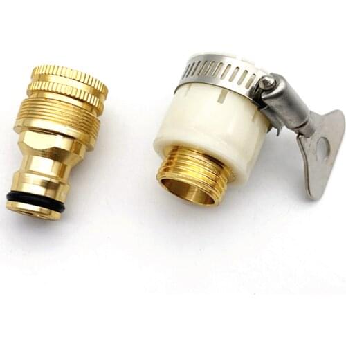 3 IN 1 Universal Kitchen Hose Adapter Metal Faucet Connector Mixer Hose Adapter Tube Joint Fitting For Garden Watering Tools
