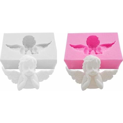 3D Cartoon Angel Mould Silicone Fondant Supplies Handmade Plaster Mold DIY Cake Decoration Accessories Tools Baking Mould