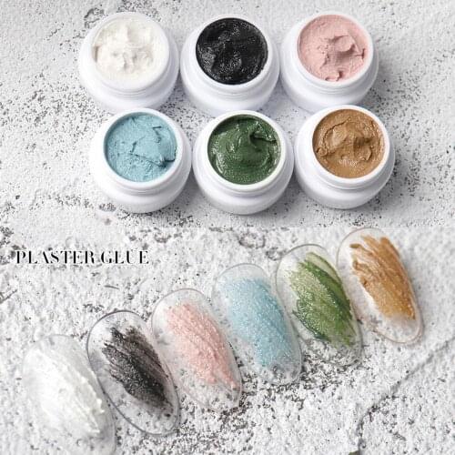 3D Nail Art Natural Resin Plaster Black White Colorful Painting Carved Gel Long Lasting DIY Decor for Women Nail Art