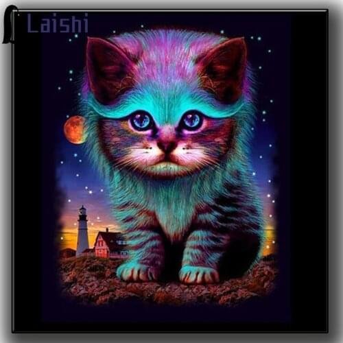 Diamond Painting Animal fantasy Cat Colorful Full Drill Round Embroidery Sale Pictures With Rhinestones Hobby Handmade Room Deco