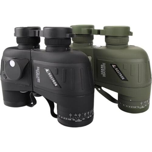 BOSTRON Binoculars 10X50 Outdoor Double Tube Waterproof HD Compass Ranging Telescope