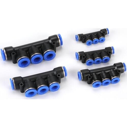 10Pcs Air Pneumatic Fitting 5 Way One Touch 8mm 10mm 6mm 4mm OD Hose Tube Push In 5 Port Gas Quick Fittings Connector Coupler