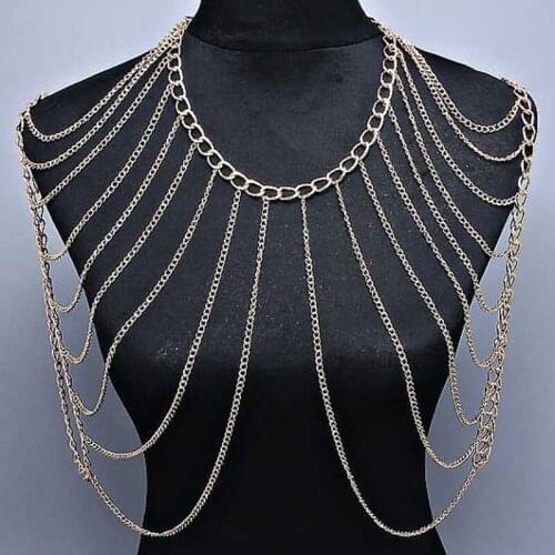 Hot Sexy flesh light Body Chain Women hip hop Small Cross Bikini Body Chains Jewelry Necklace chaine bijoux corps ornamentation