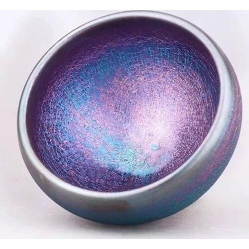 Colorful Tenmoku Tea Cup Porcelain Tea Bowl Chawan Naturally Glazed in Kiln under High Temporature