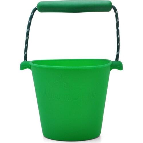 Kids Beach Bucket Silicone Folding Hand-Held Barrel Toy Baby Shower Bath Toy Sand Dabbling Pour Water Toy