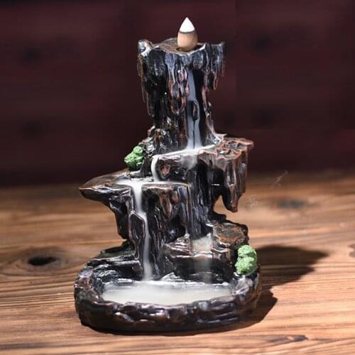 Landscape Beautiful Backflow Incense Burner Living Room Watch Smoke Waterfall Ceramic Home Decor Ornaments Christmas Gift