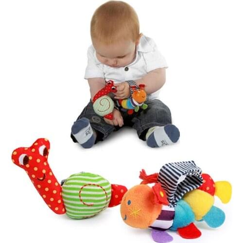 Caterpillar Snails Baby Wrist Watchs Baby Toys Infant Learning & Education Toy Baby Rattle Hand Rattles Finders Toys