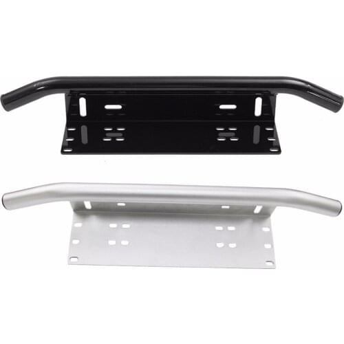 Chrome Bull Bar Front Bumper License Plate Mount Bracket Holder Offroad Day Light Bar For Off-Road Lights, LED Work Lamps