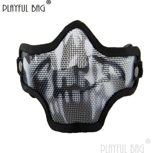 PB Playful bag Blocker wire mesh metal half face skull mask CS field game Mask Cosplay equipment CS accessory toy part QC97S