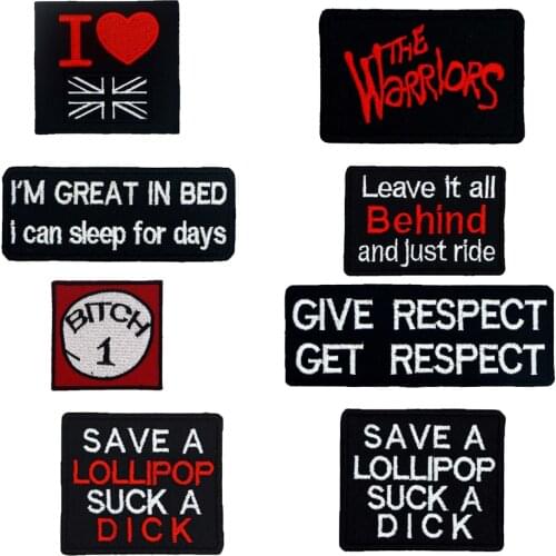 Name tags Patch Embroidered Applique Sewing Label punk biker Patches Clothes Stickers Apparel Accessories Badge