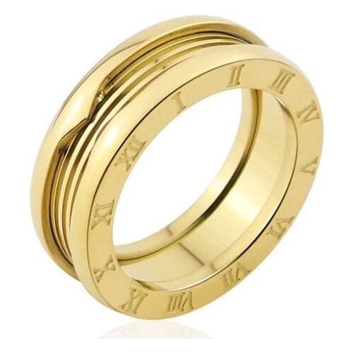 Hot Sale Roman Numerals Imitation Spring Stainless Steel Neutral Ring For Women Man Anniversary Gift Jewelry Wholesale