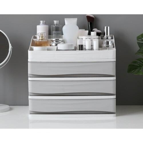 Cosmetic Storage Box Drawer Makeup Organizers Box PP Home Storage Organization Makeup Table Nail Polish Organizer H1174