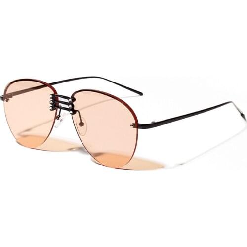 2018 New Orange Gradient Sunglasses For Women Men Rimless Eyewear Metal Frame Fashion Sun Glasses Female Summer Shades UV400