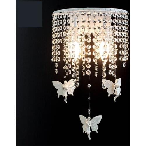 Novelty angel wall Lamp for kids room wedding Lighting Bedside crystal Wall fixtures Modern dressing Room Bar led wall Sconces