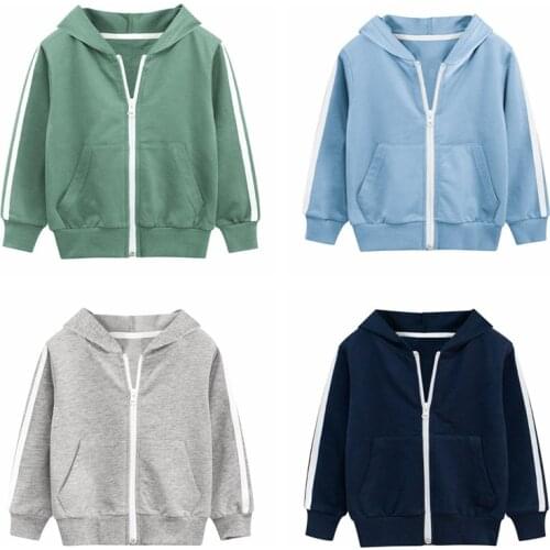 New Arrival Hoodie Sweatershirt Boys Cotton Cardigan Spring Autumn Children Kids Zipper Long Sleeve Clothes For 2-8 Years