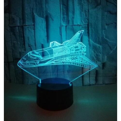 New Spaceship 3d Small Night Light 7 Color Creative Aircraft 3d Lamp Christmas gift for baby room lights