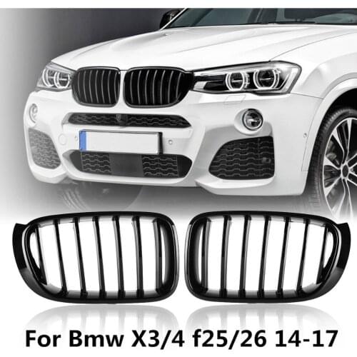 Pair Gloss Matt Black M Color Front Kidney Grill Grille For BMW X3 F25 X4 F26 2014 2015 2016 2017 2018 Car Styling Replacement