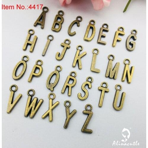 Charms Pendant 26pc / lot Alphabet Metal Zinc Alloy Charms for Diy Jewelry Necklace Bracelet Making Handmade Craft