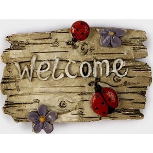 Full Square Diamond Painting Cartoon 5d DIY Round Diamond Embroidery Flower "Welcome" Picture Of Rhinestone Ladybug Decor Home