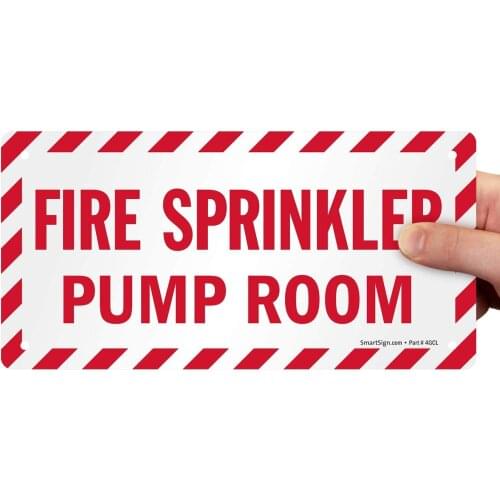 "Fire Sprinkler Pump Room" Sign | 5" x8" Aluminum