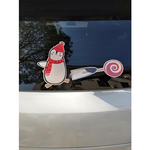 ZTTZDY Christmas Decorate The Penguin Snowman Car Rear Window Sticker YJ3-0031