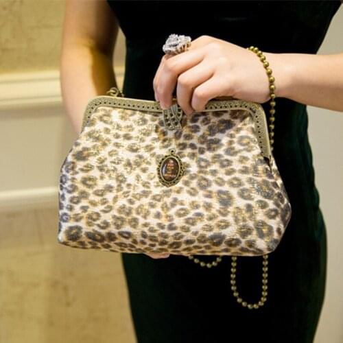 Diy Bags Homemade Bag Fashion Brand Leopard Women Kiss Lock Vintage Material Kit Diamonds Phone Small Purse Crossbody Bag