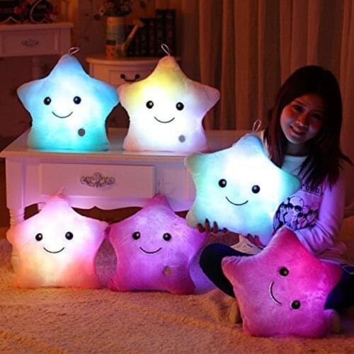 Luminous Pillow Star Cushion Colorful Glowing Pillow Plush Doll Led Light Toys Gift For Girl Kids Christmas Plush Light Toys Hot