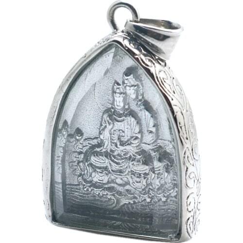 316L Stainless Steel Silver Color Guanyin Protect Pendant