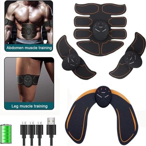 USB Rechargeable Fitness Abdominal Electric Muscle Stimulator EMS Hip Trainer Body Slimming Massager Home Gym Equiment Dropship