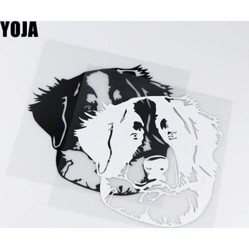 YOJA 17.5X17.6CM Dog Head Animal Car Sticker Scratch Occlusion Vinyl Decals ZT4-0045