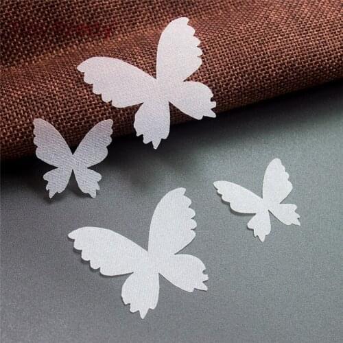 20PCS White Color Organza Butterflies Cutouts Sheer Butterfly Appliques for DIY Wedding Party Decoration, Bridal Hair Pins