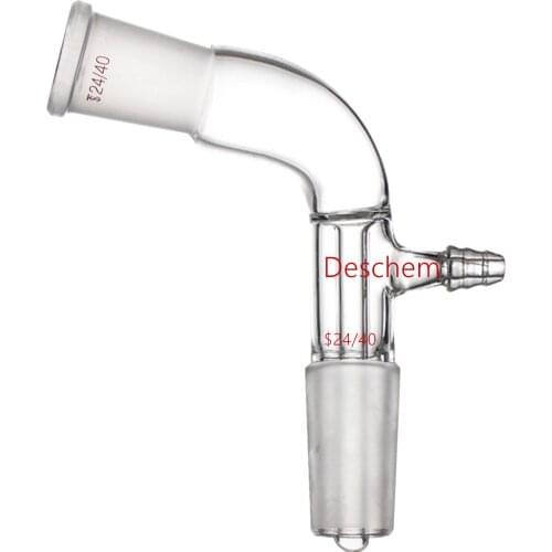 24/40,Glass Adapter Vacuum Take Off,105 Bend,With Hose Connector Tube Take-off