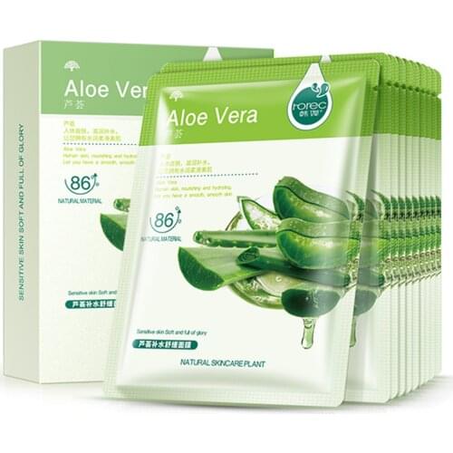 30PCS/Lot Skin Care Natural Fruit Plant Facial Mask Whitening Moisturizing Blueberry Cucumber Pomegranate Aloe Sheet Face Mask