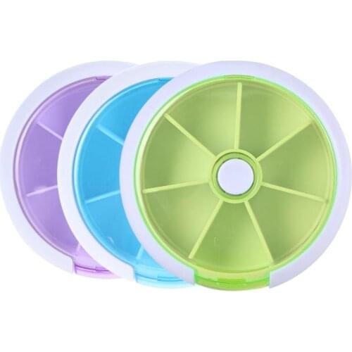 7Day One Week Round Portable Pill Case Medicine Box Storage Organizer