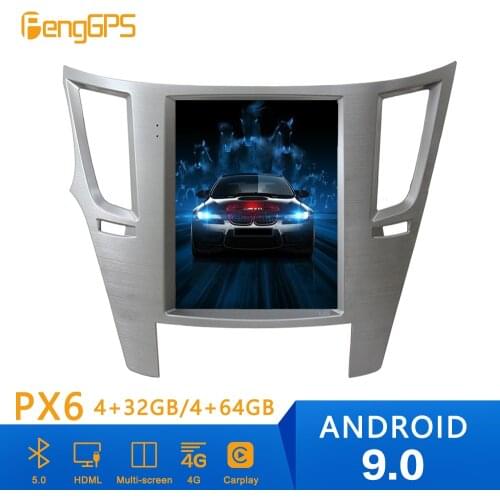 Android 9 PX6 Tesla Style Car Radio Player for Subaru Outback 2009-2014 GPS Navigation Recorder Multimedia CD Player HeadUnit