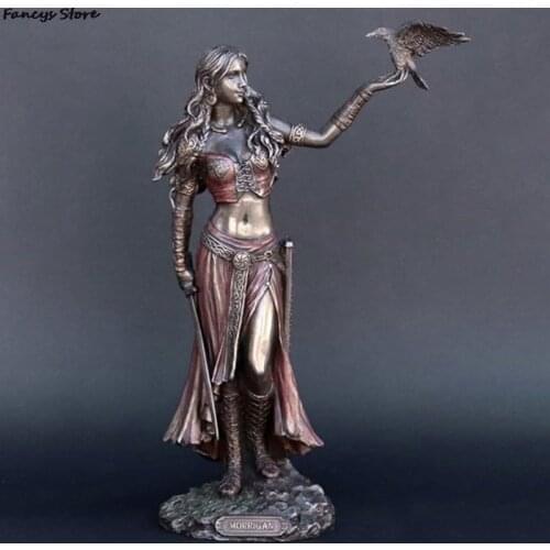 Bronze Retro Eagle Goddess Of War Sculpture Resin Figurine Ornament Garden Art Decor Sculpture Ornaments Outdoor Indoor Pendant