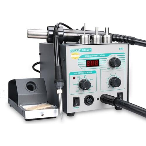 QUICK 706W+ Hot Air Gun Soldering Station Lead-free Rework Station Electric Soldering Iron 580W Computer Mobile Phone Repair